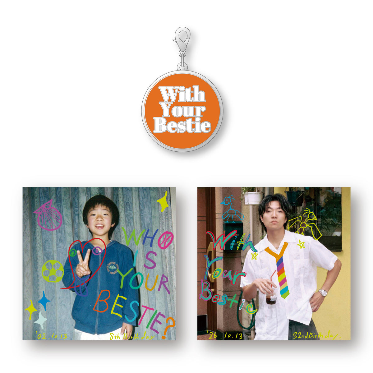 With Your Bestie CHARM & STICKER SET